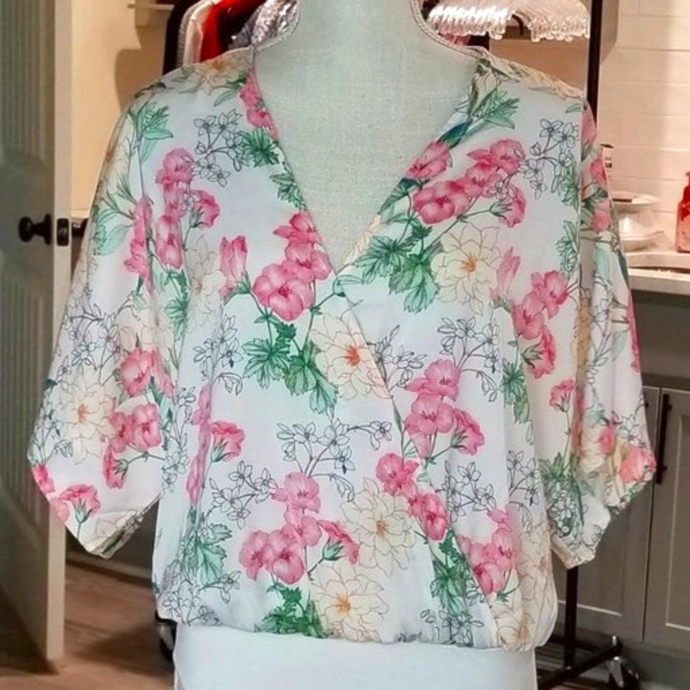 Forever 21 Floral Print Bodysuit Size Large